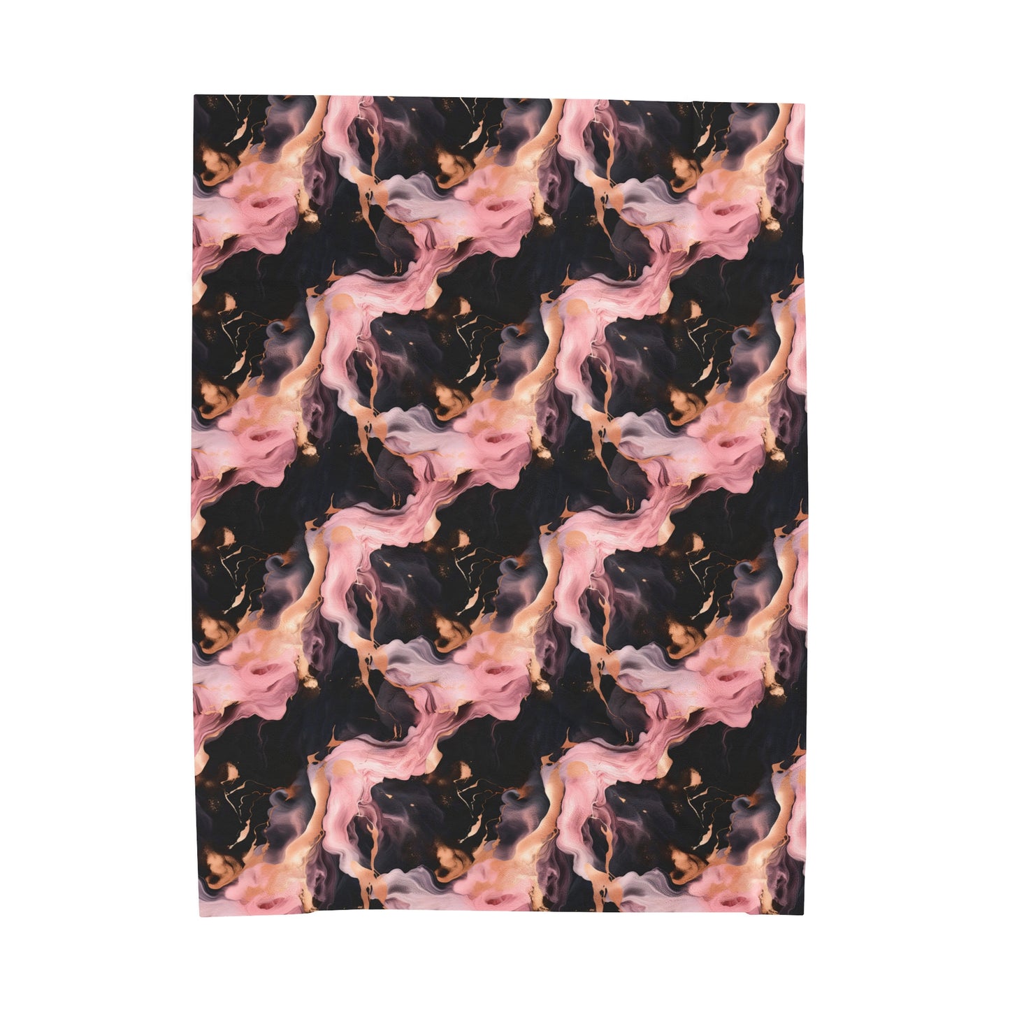 Pink & Black Marble Velveteen Plush Blanket