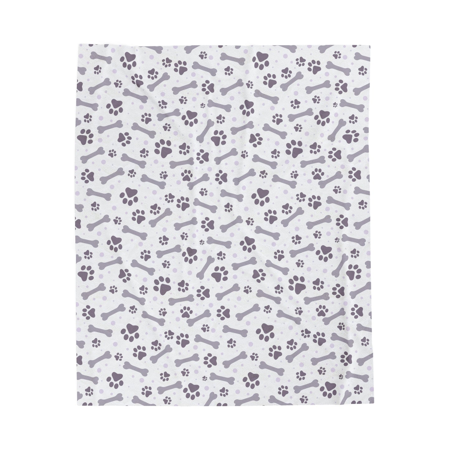 Paw and Bones Print Velveteen Plush Blanket