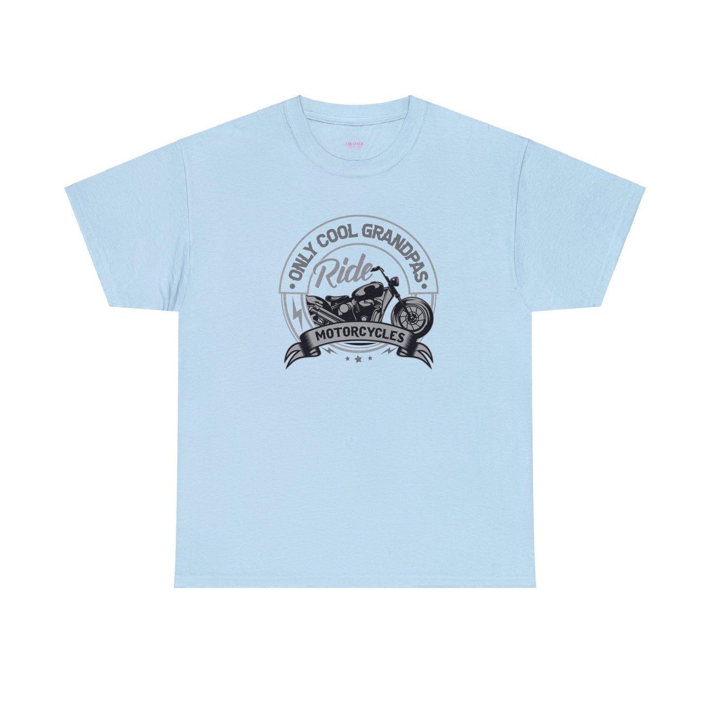 Only Cool Grandpas Ride Motorcycles Unisex Heavy Cotton Tee