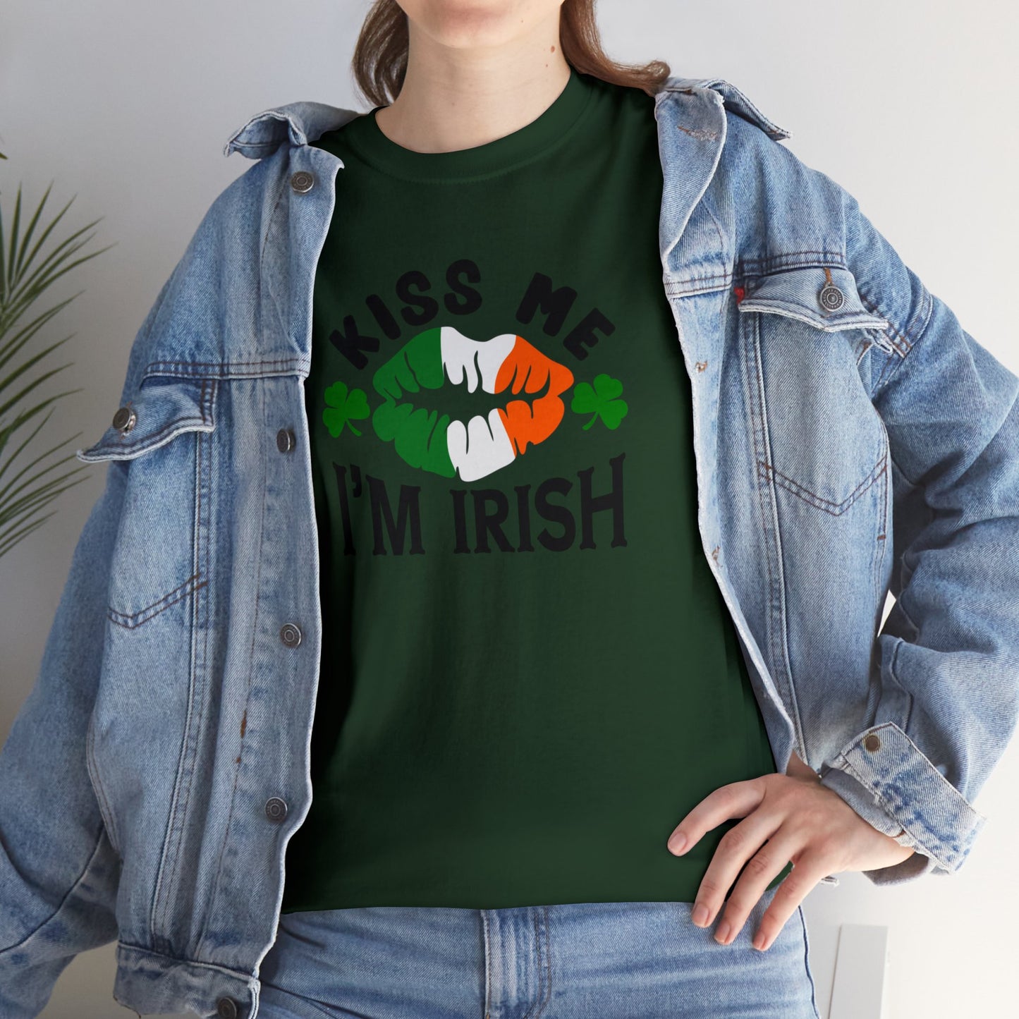 Kiss Me Im Irish St Patricks Day Unisex Heavy Cotton Tee