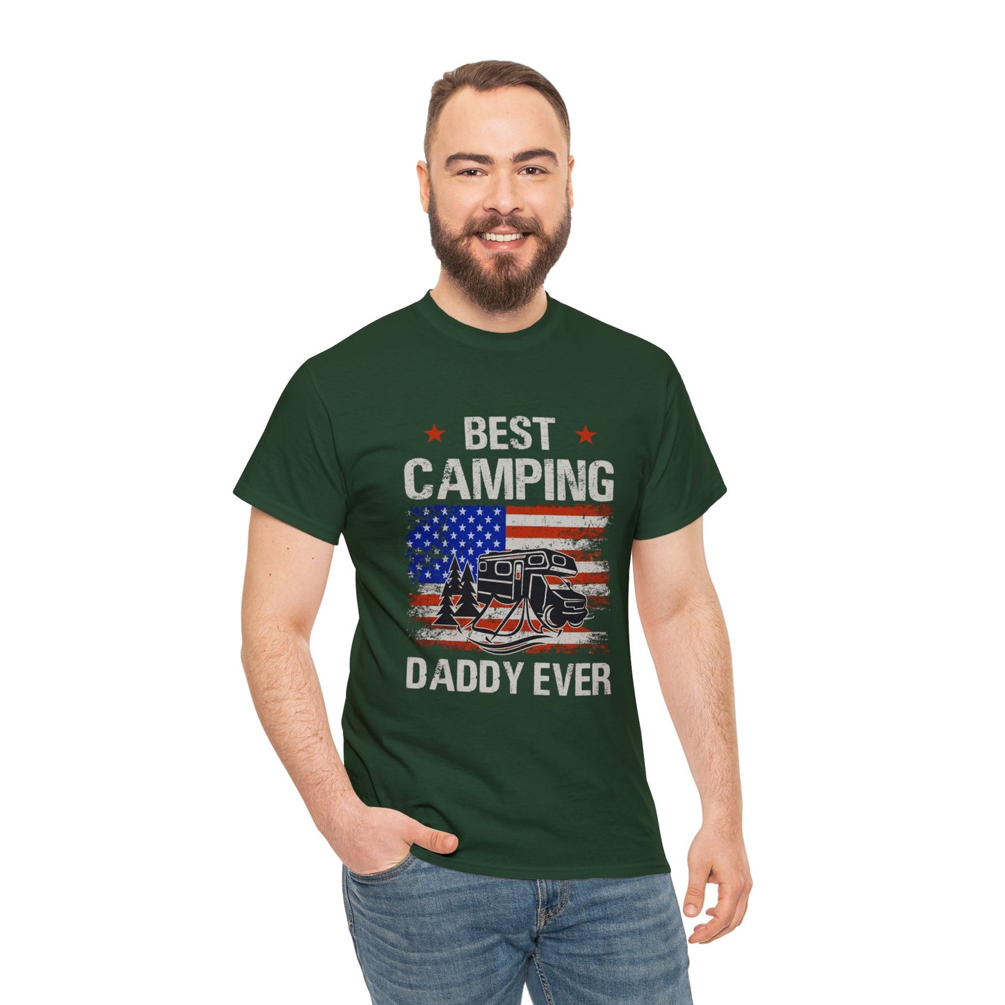 Best Camping Dad Ever Unisex Heavy Cotton Tee