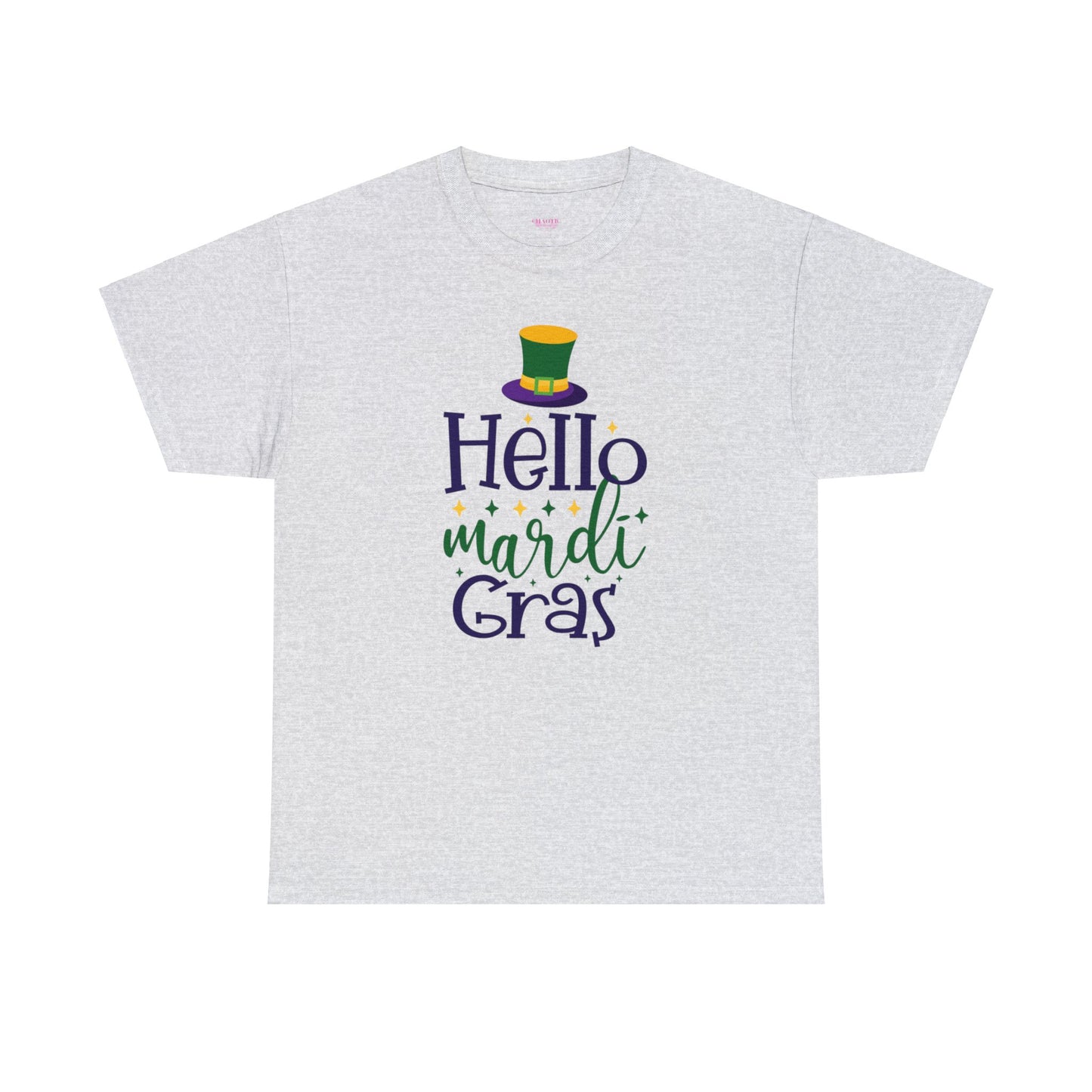 Hello Mardi Gras Unisex Heavy Cotton Tee