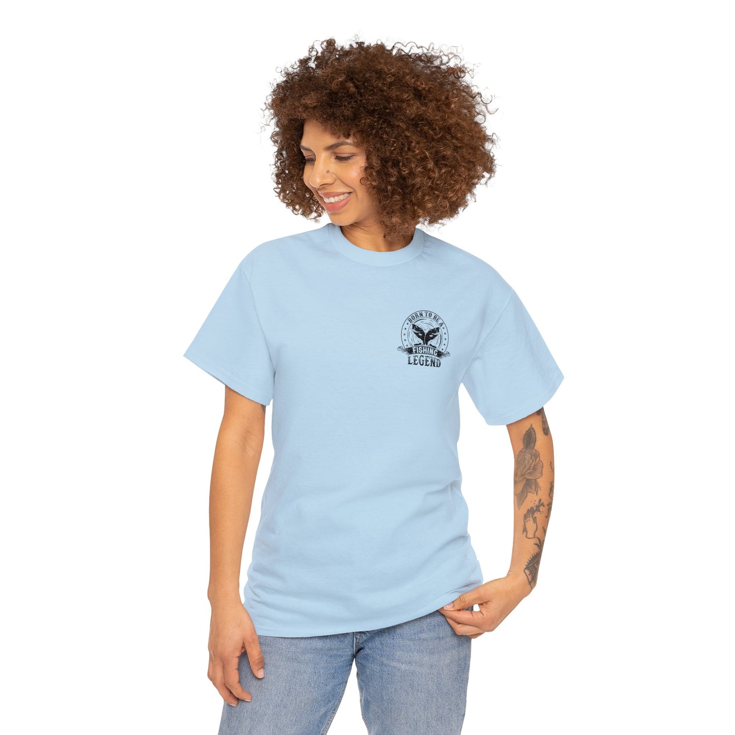 Born To Be A Fishing Legend Unisex Heavy Cotton Tee