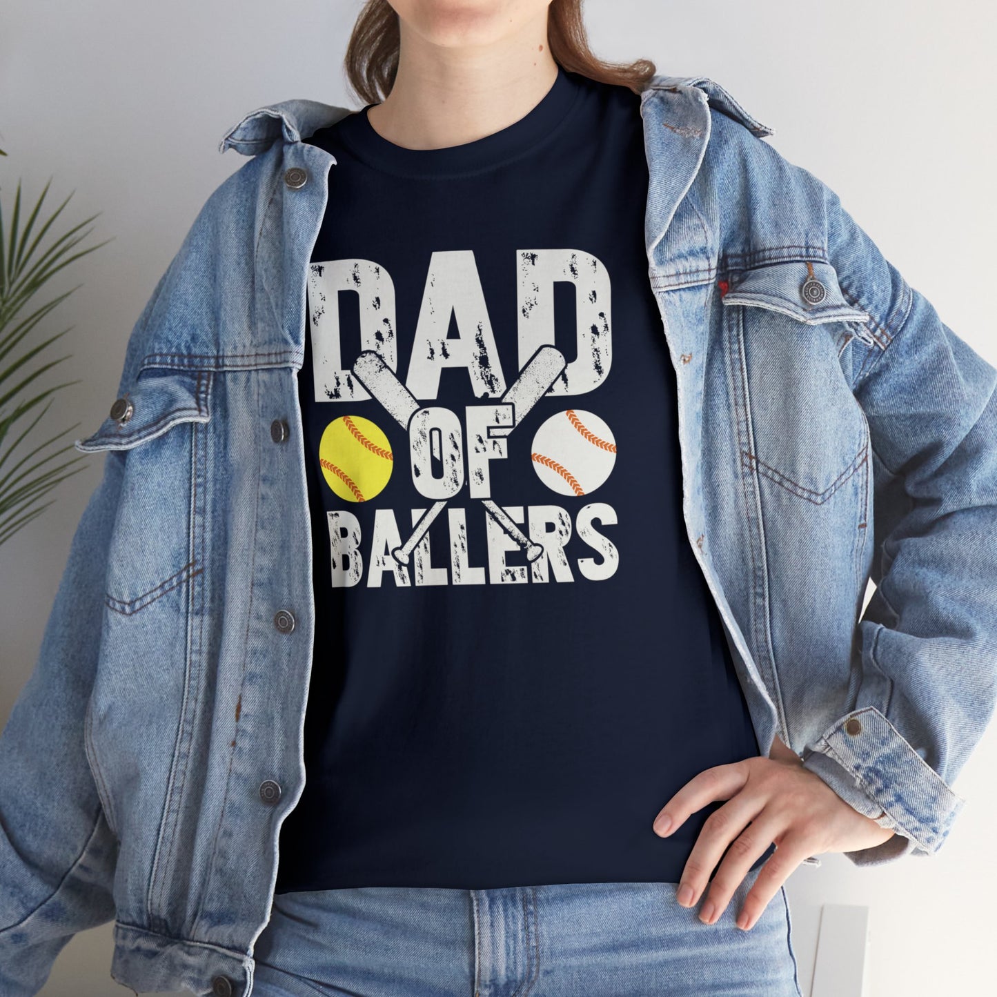 Dad of Ballers baseball shirt Unisex Heavy Cotton Tee
