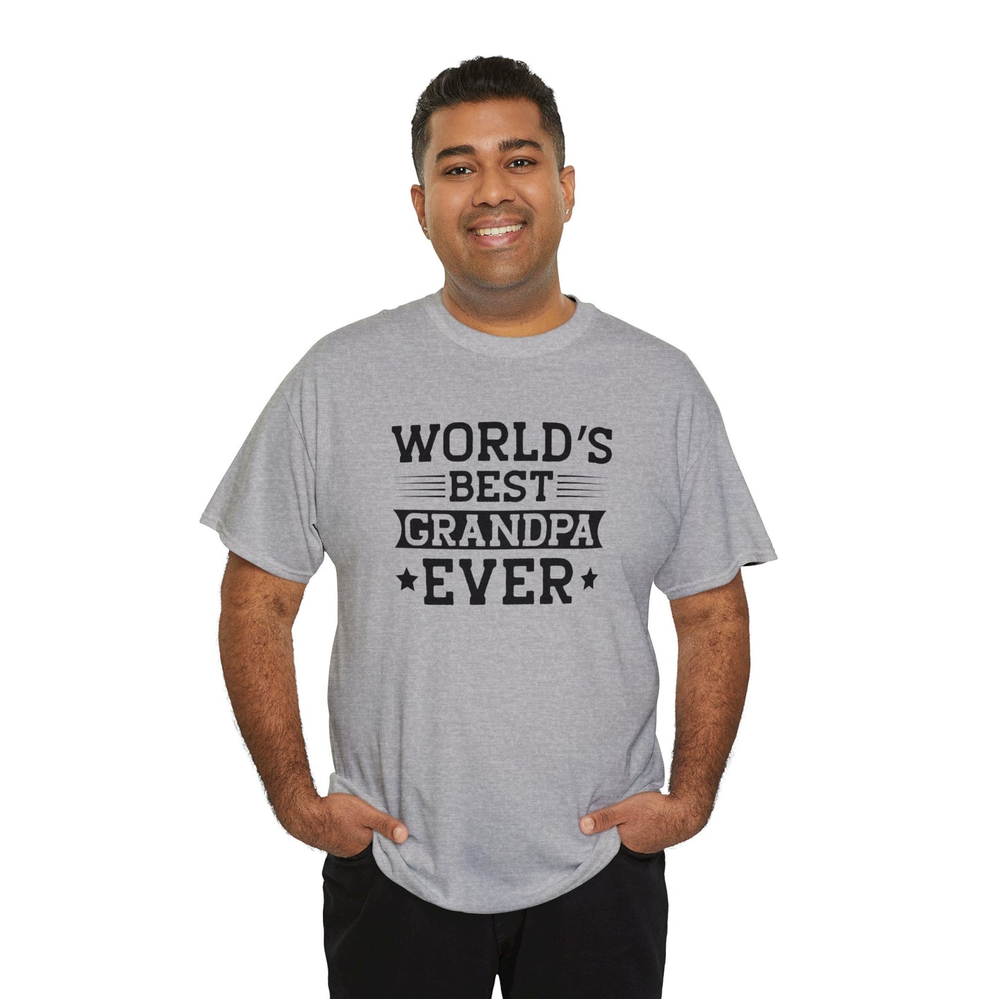 World's Best Grandpa Ever Unisex Heavy Cotton Tee