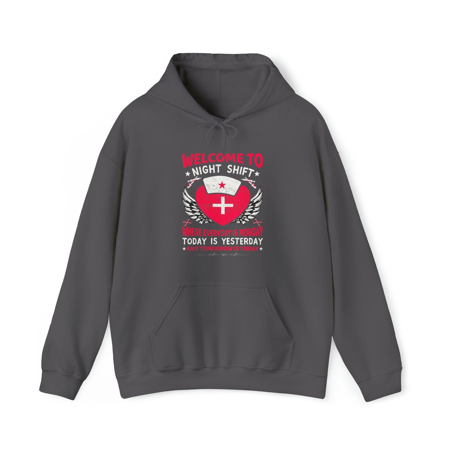 Welcome to the Nightshift Nurse Unisex Heavy Blend™ Hooded Sweatshirt