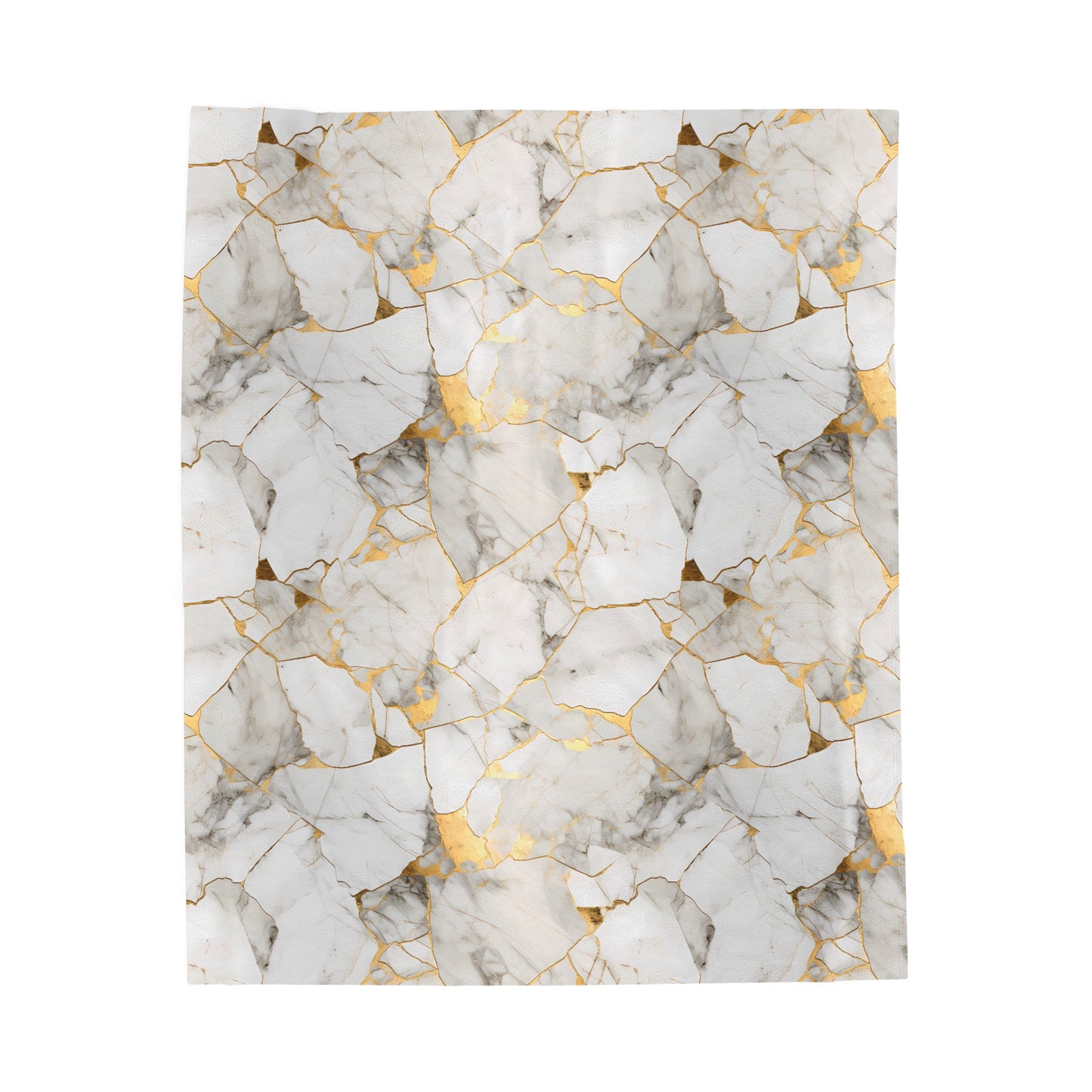 White & Gold Marble Velveteen Plush Blanket