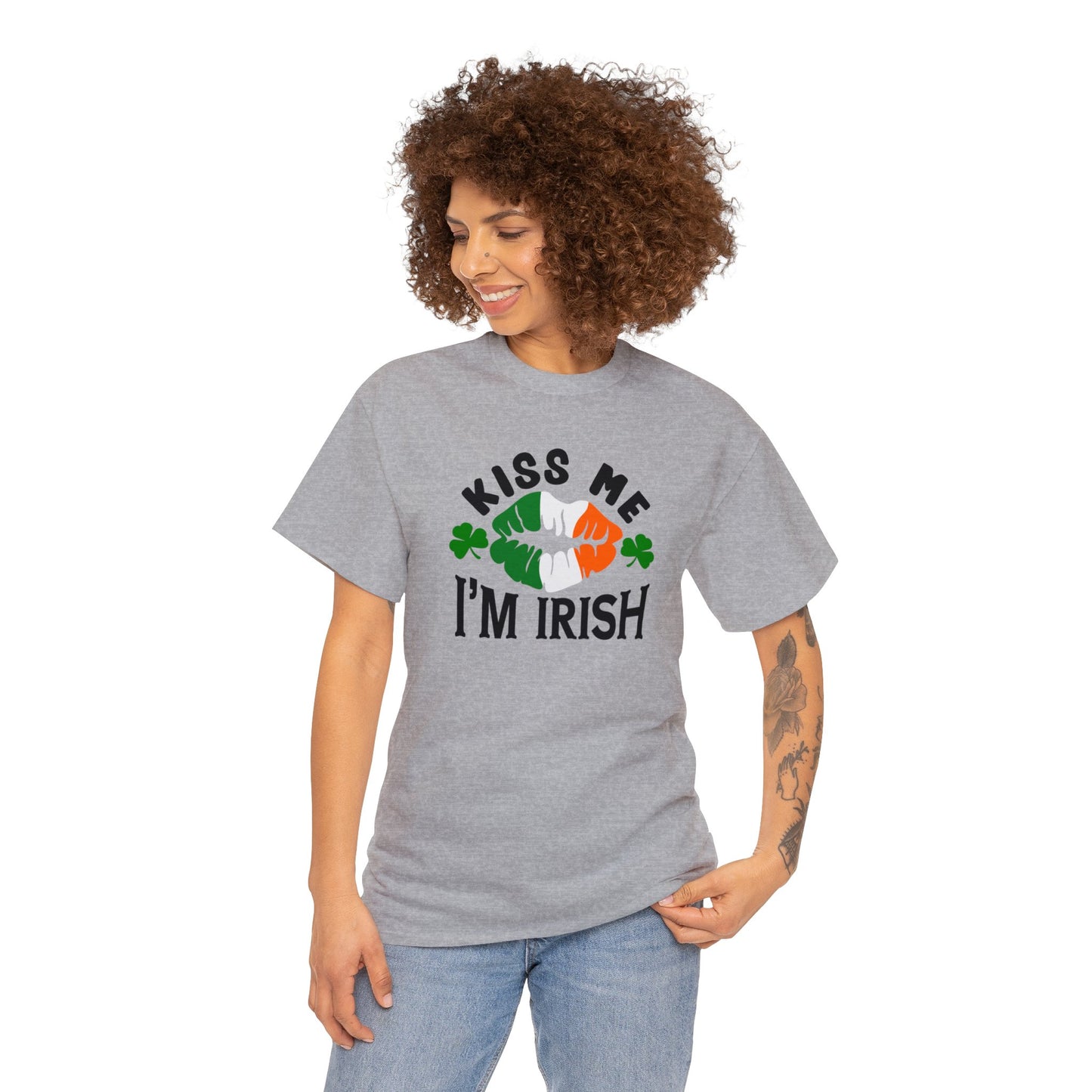 Kiss Me Im Irish St Patricks Day Unisex Heavy Cotton Tee