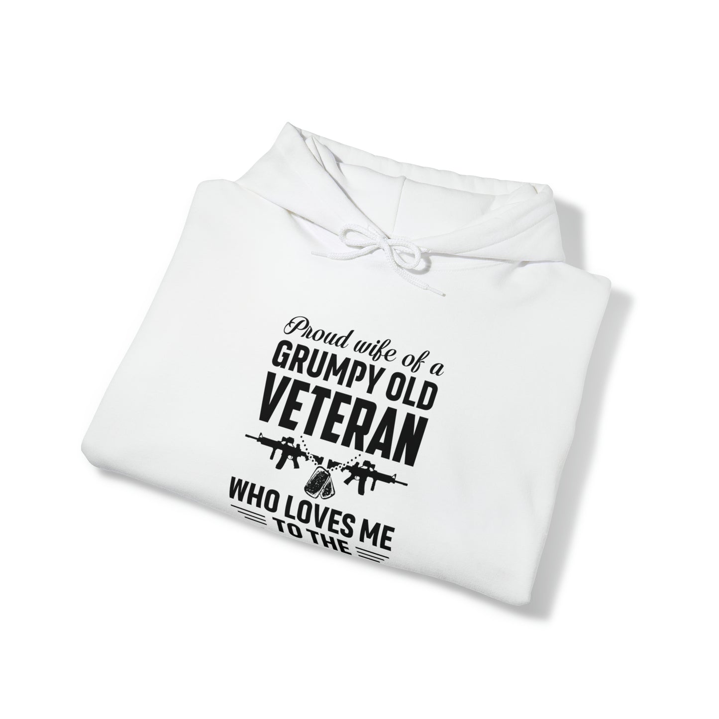 Proud Wife Grumpy Veteran Unisex Heavy Blend™ Hooded Sweatshirt