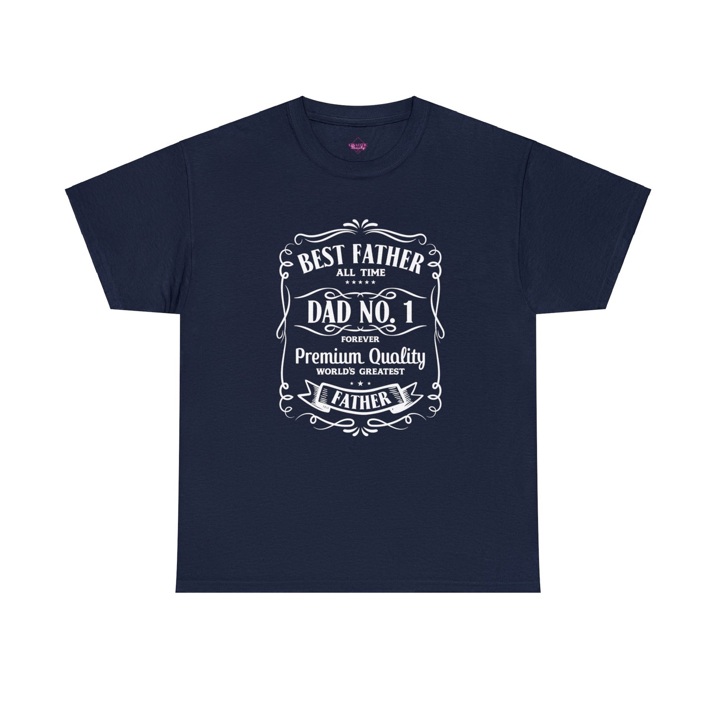 Best Father NO.1 whiskey label design Unisex Heavy Cotton Tee