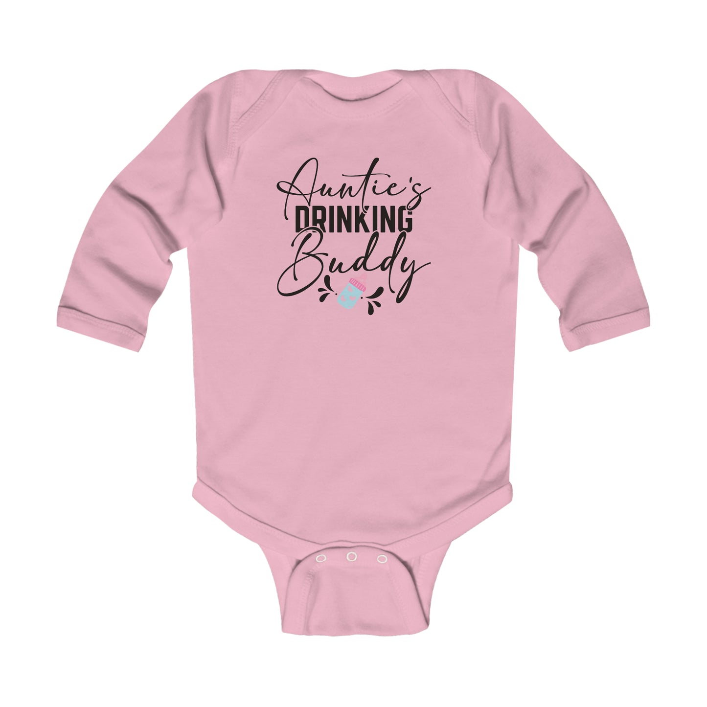 Aunts Drinking Buddy Infant Long Sleeve Onesie