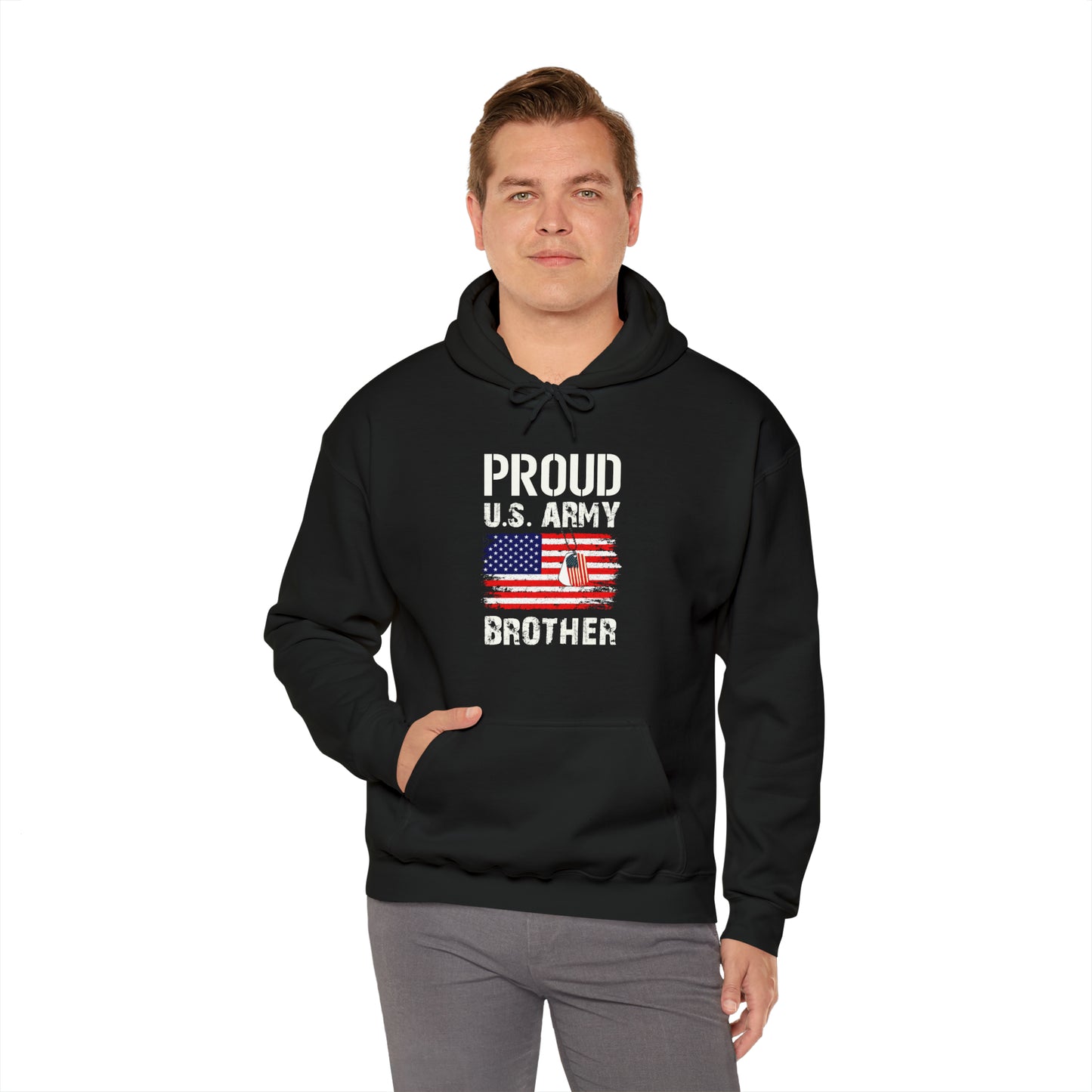 Proud US Army Brother Unisex Heavy Blend™ Hooded Sweatshirt