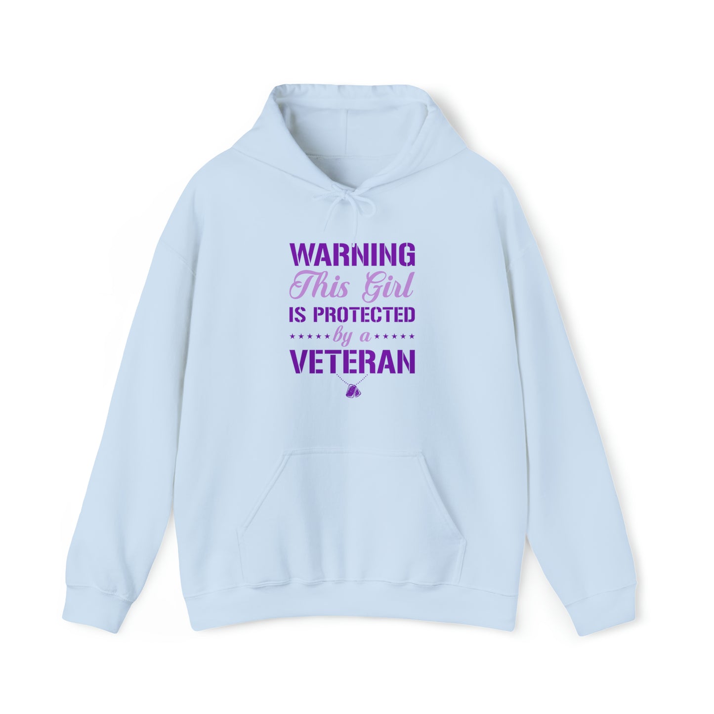 Warning This Girl is Protected by a Veteran Unisex Heavy Blend™ Hooded Sweatshirt