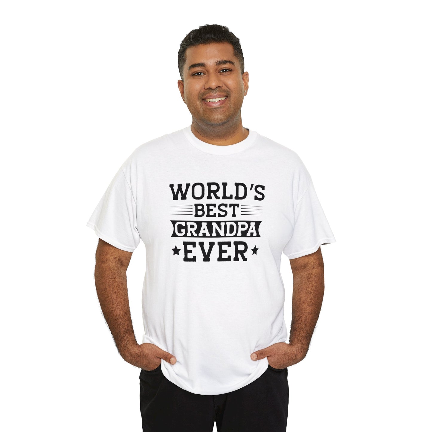 World's Best Grandpa Ever Unisex Heavy Cotton Tee