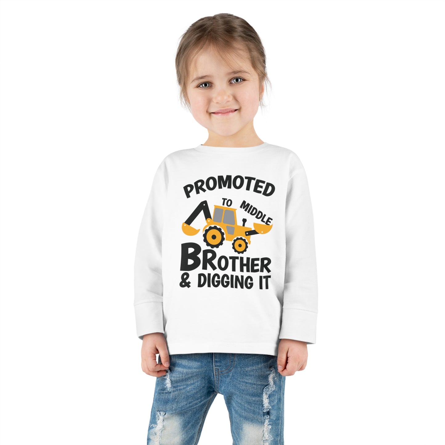 Promoted to Middle Brother and Diggin It Toddler Long Sleeve Tee