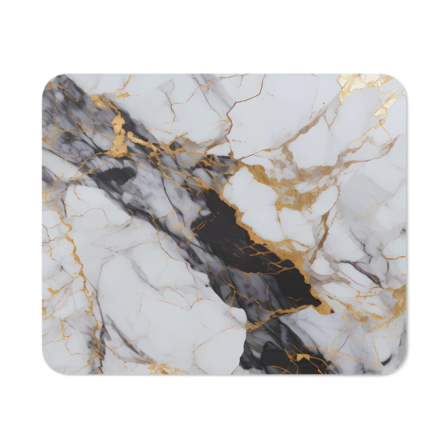 Black & Gold Marble Desk Mouse Pad