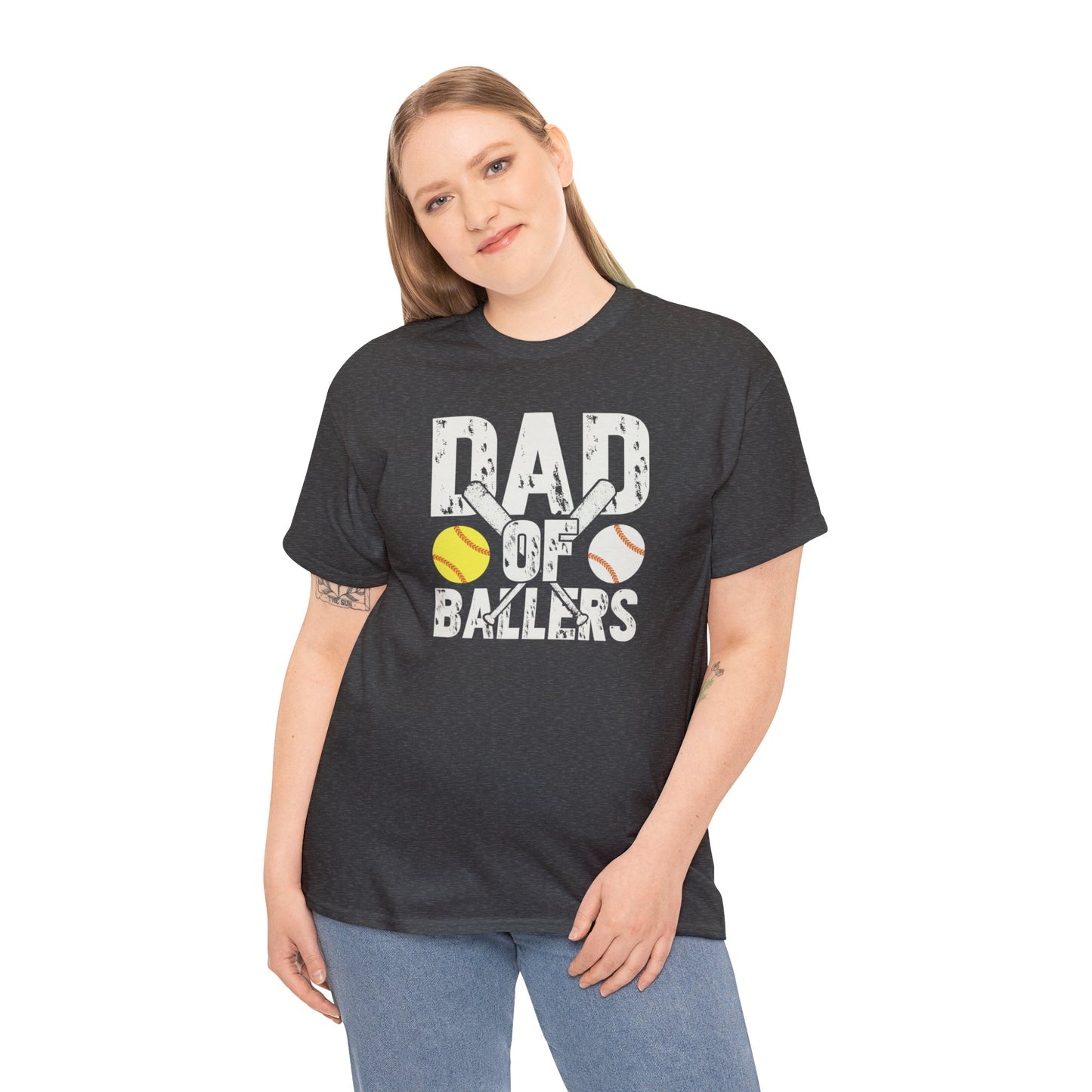 Dad of Ballers baseball shirt Unisex Heavy Cotton Tee