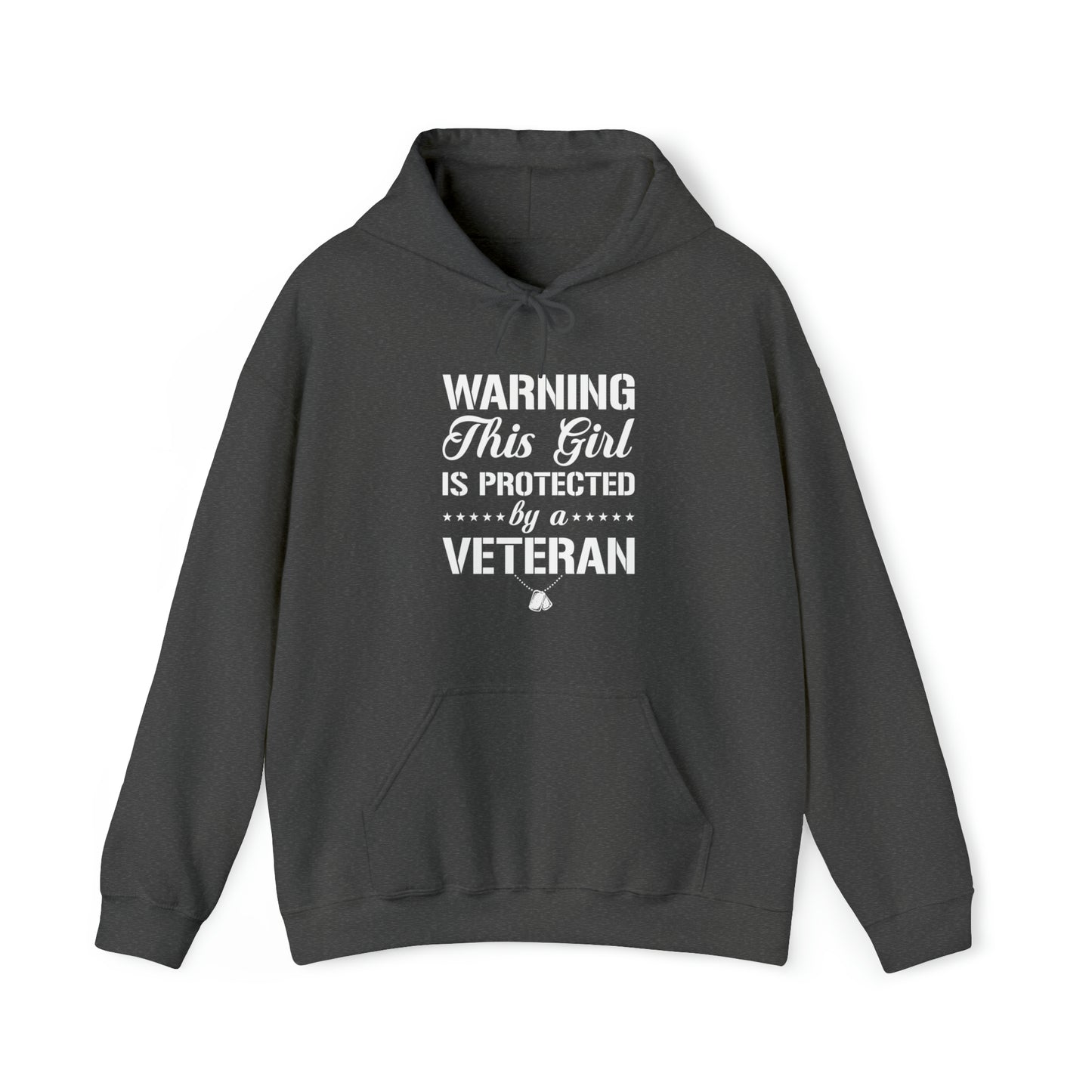 Warning This Girl is Protected by a Veteran Unisex Heavy Blend™ Hooded Sweatshirt