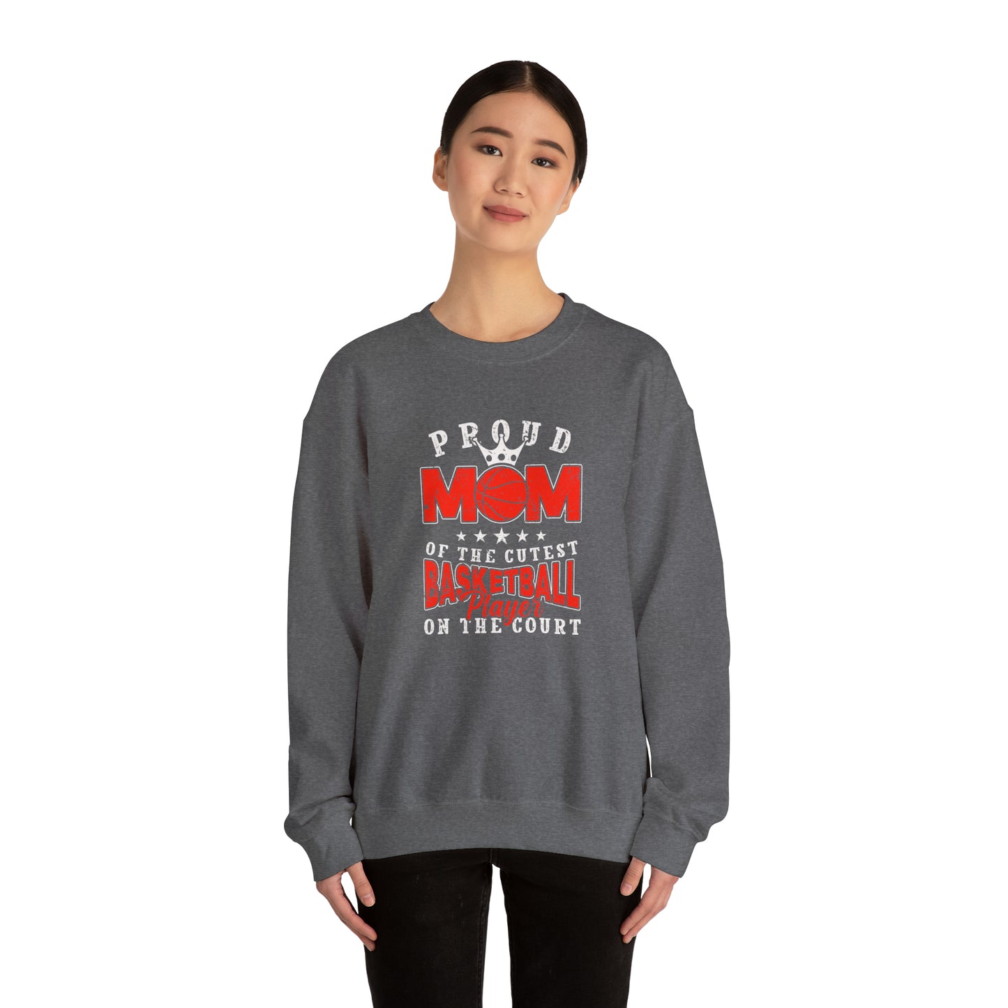 Proud Basketball MOM Unisex Heavy Blend™ Crewneck Sweatshirt