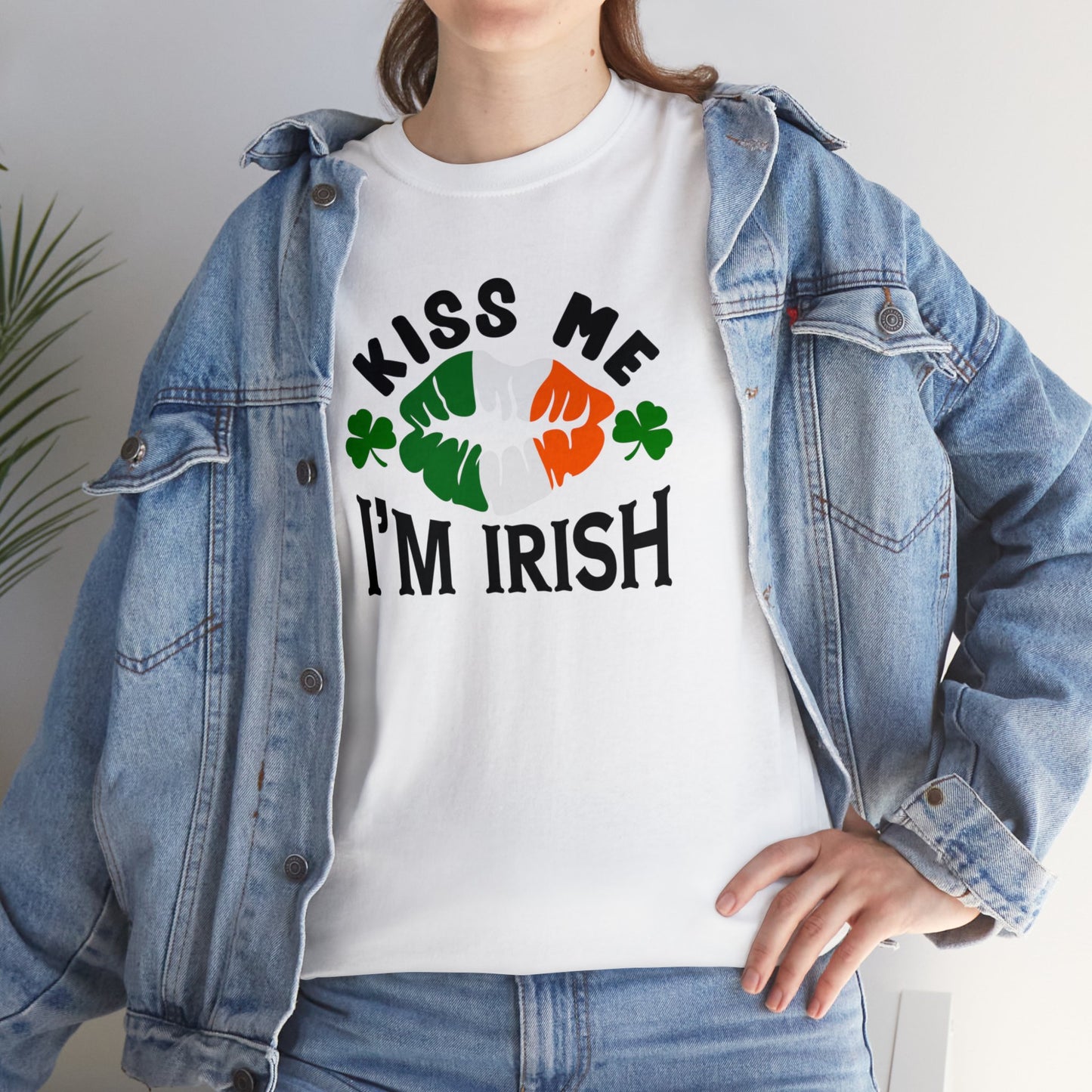 Kiss Me Im Irish St Patricks Day Unisex Heavy Cotton Tee
