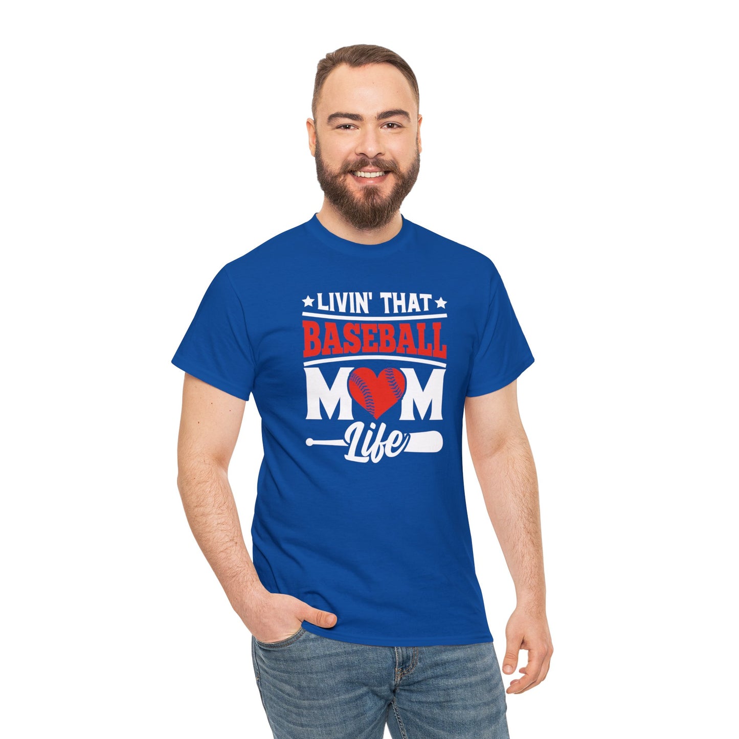 Livin That Baseball MOM Life shirt Unisex Heavy Cotton Tee