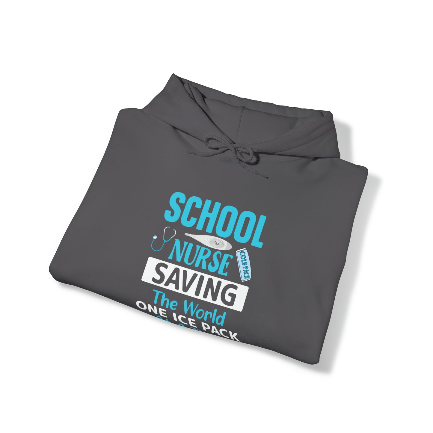 School Nurse Saving the World One Ice Pack at a Time Unisex Heavy Blend™ Hooded Sweatshirt