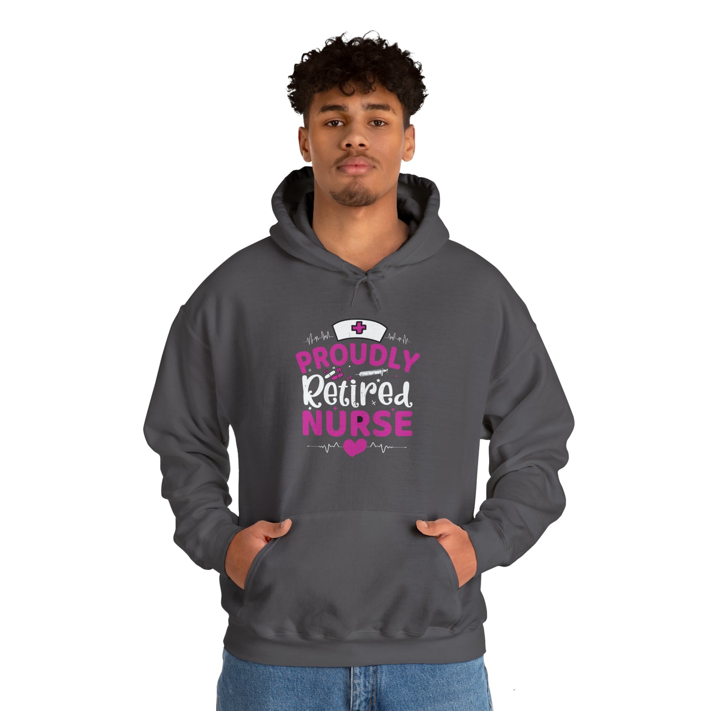 Proudly Retired Nurse Unisex Heavy Blend™ Hooded Sweatshirt