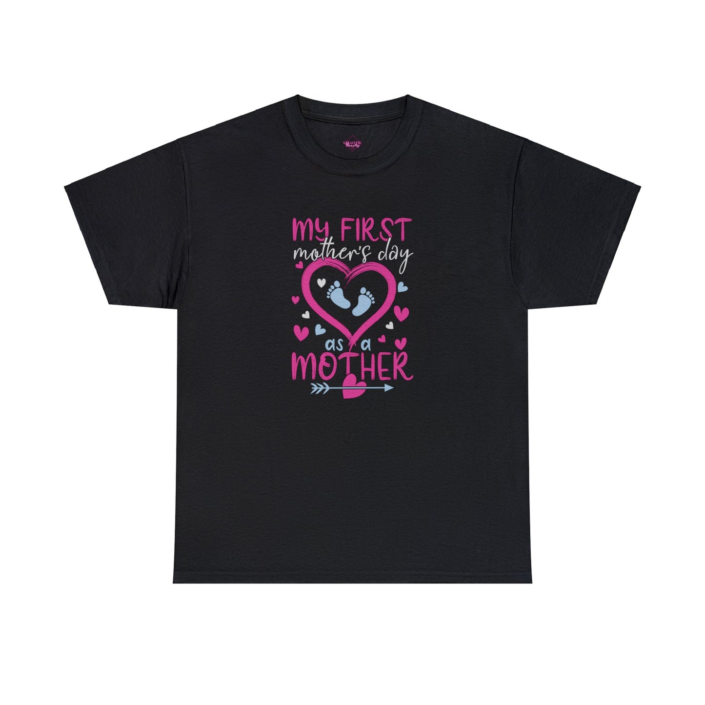 My 1st Mothers Day as a Mom Pink & Blue Unisex Heavy Cotton Tee