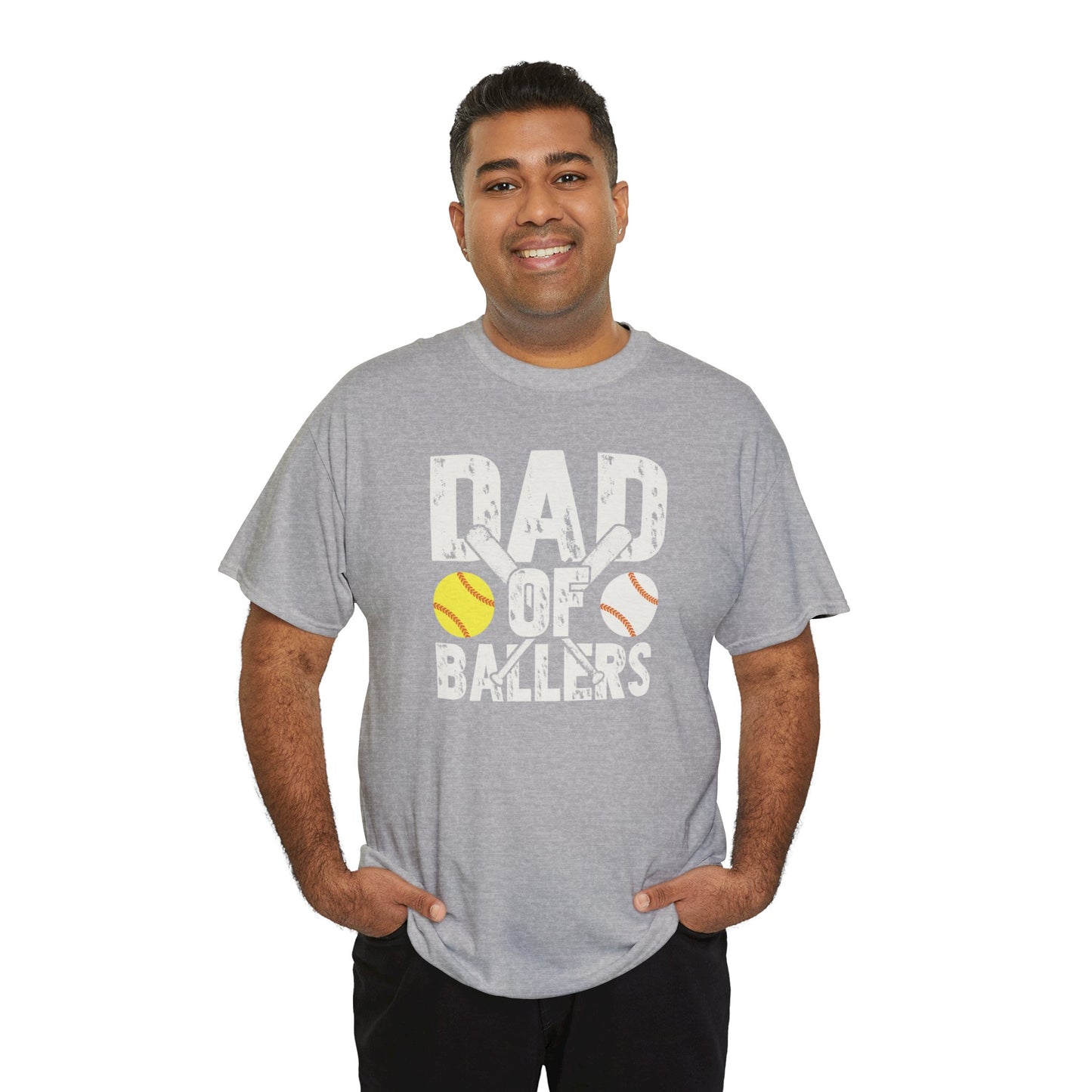 Dad of Ballers baseball shirt Unisex Heavy Cotton Tee