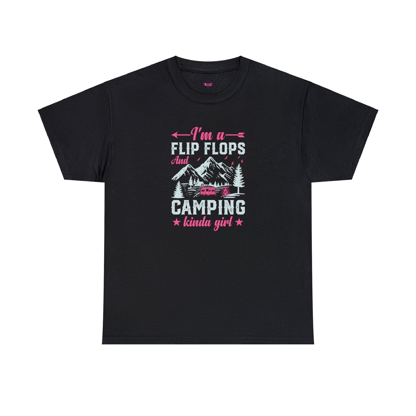 FlipFlops Camping Kinda Girl Unisex Heavy Cotton Tee