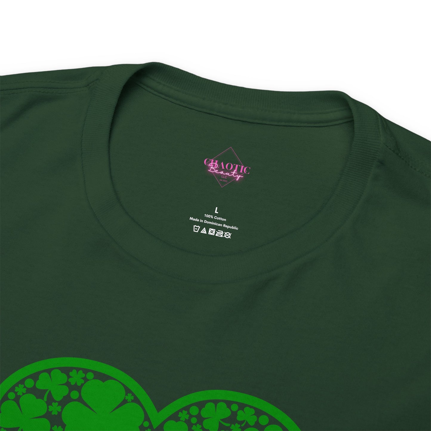 St. Patricks Day Clover Heart Unisex Heavy Cotton Tee