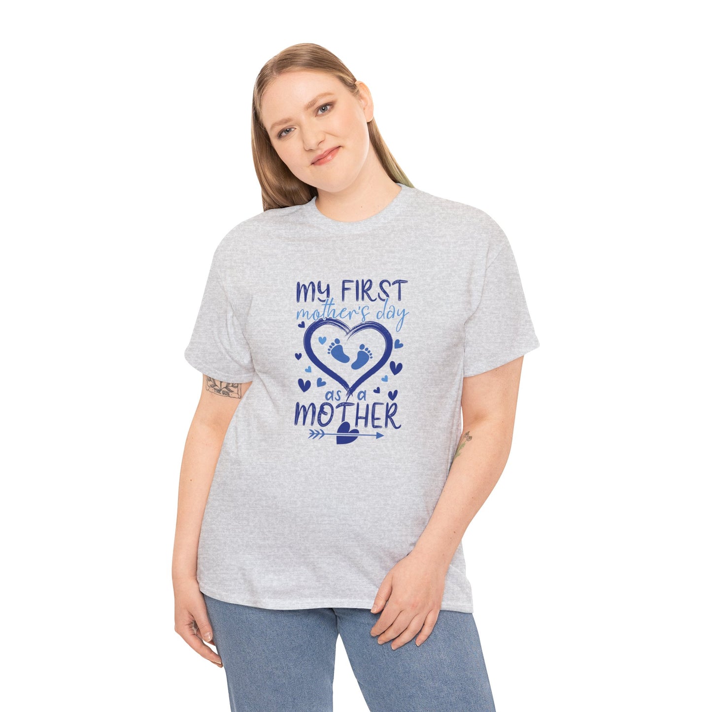 My 1st Mothers Day as a Mom Blue Unisex Heavy Cotton Tee