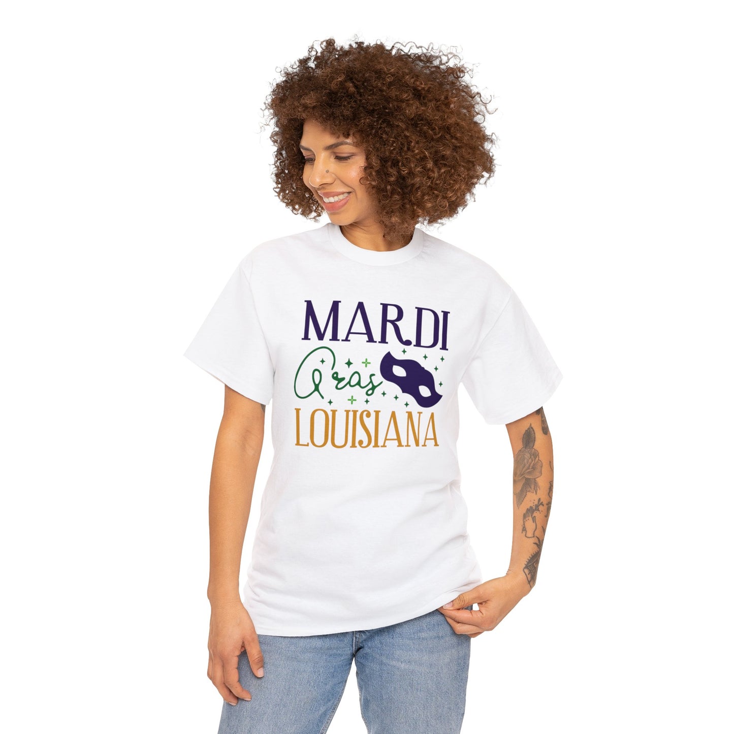 Mardi Gras Louisiana Unisex Heavy Cotton Tee