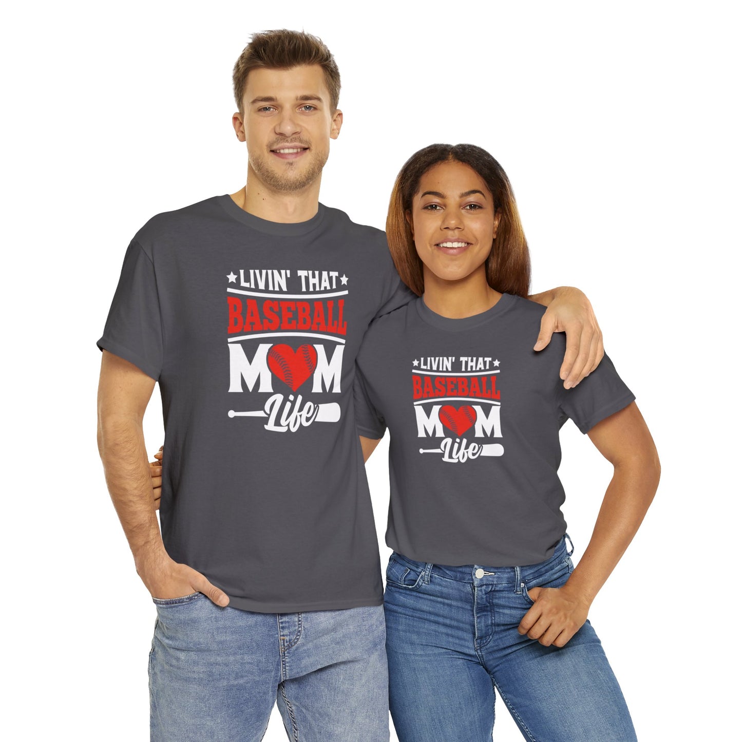 Livin That Baseball MOM Life shirt Unisex Heavy Cotton Tee