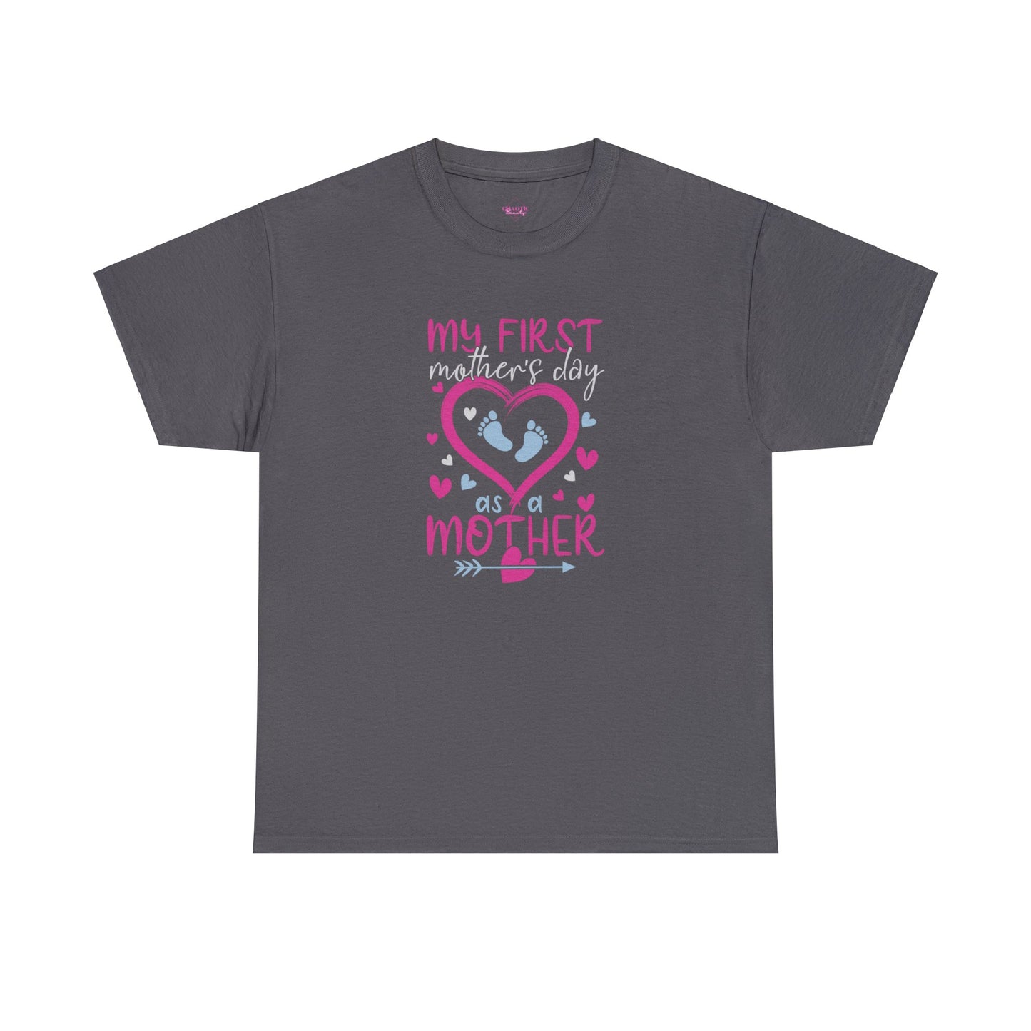 My 1st Mothers Day as a Mom Pink & Blue Unisex Heavy Cotton Tee