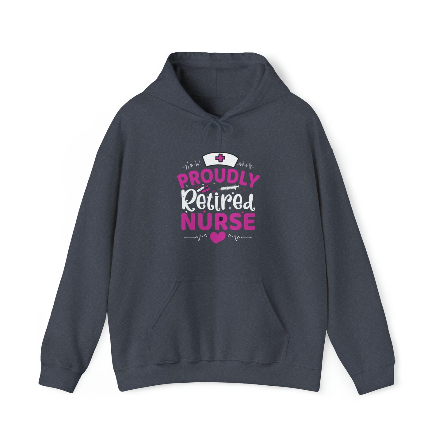 Proudly Retired Nurse Unisex Heavy Blend™ Hooded Sweatshirt