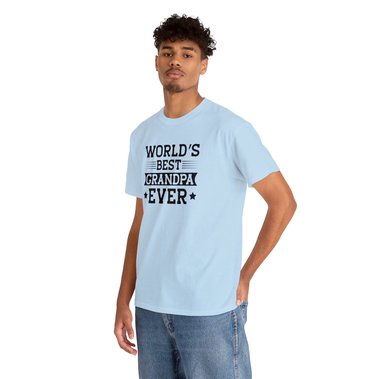 World's Best Grandpa Ever Unisex Heavy Cotton Tee