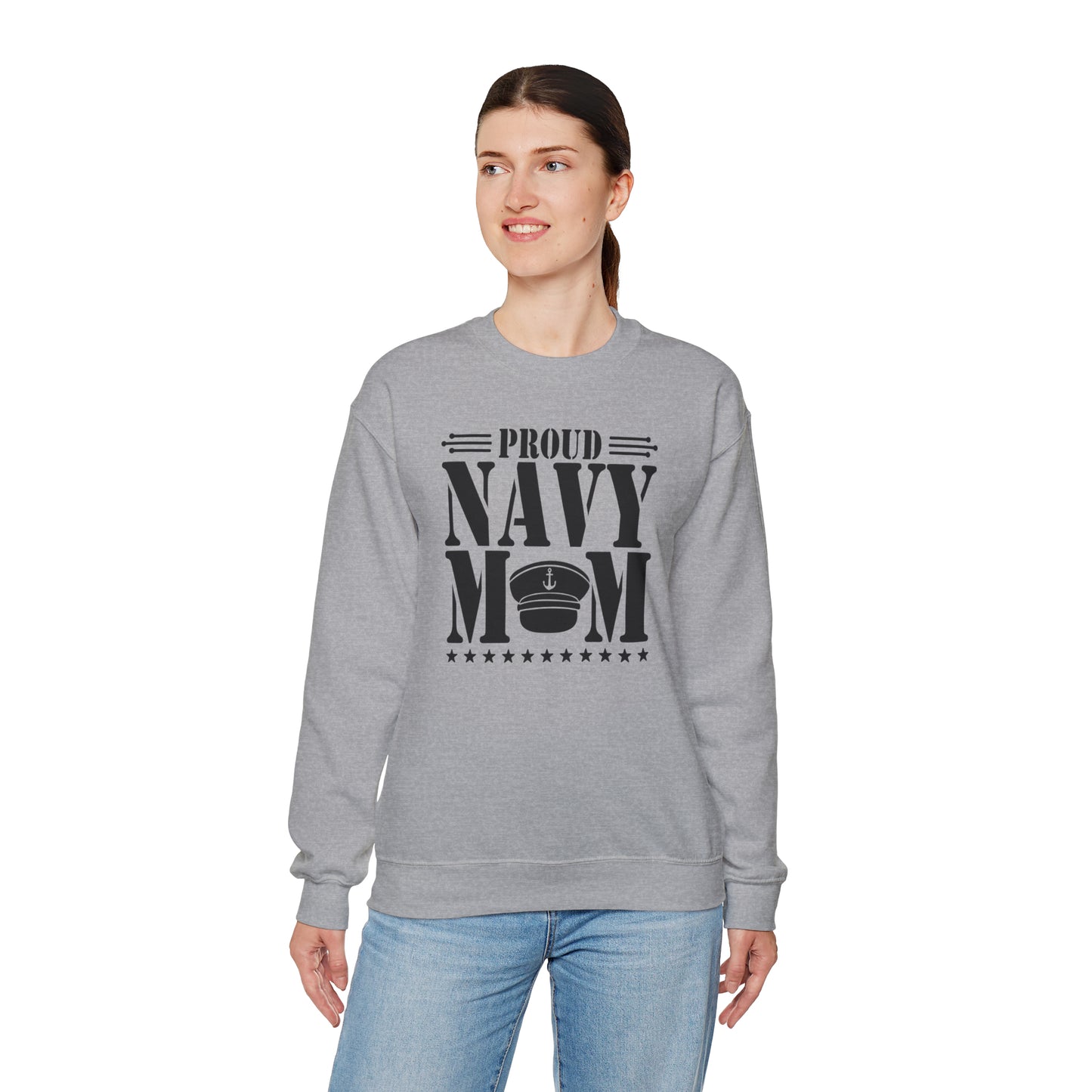 Proud Navy MOM Unisex Heavy Blend™ Crewneck Sweatshirt