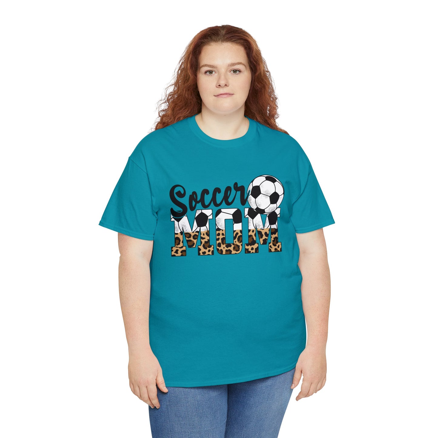 Soccer MOM Leopard print Unisex Heavy Cotton Tee