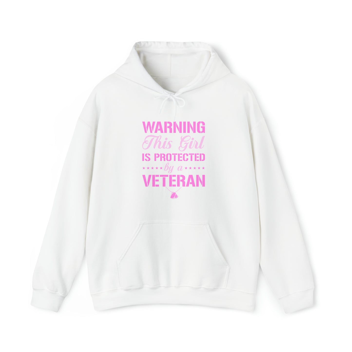 Warning This Girl is Protected by a Veteran Unisex Heavy Blend™ Hooded Sweatshirt