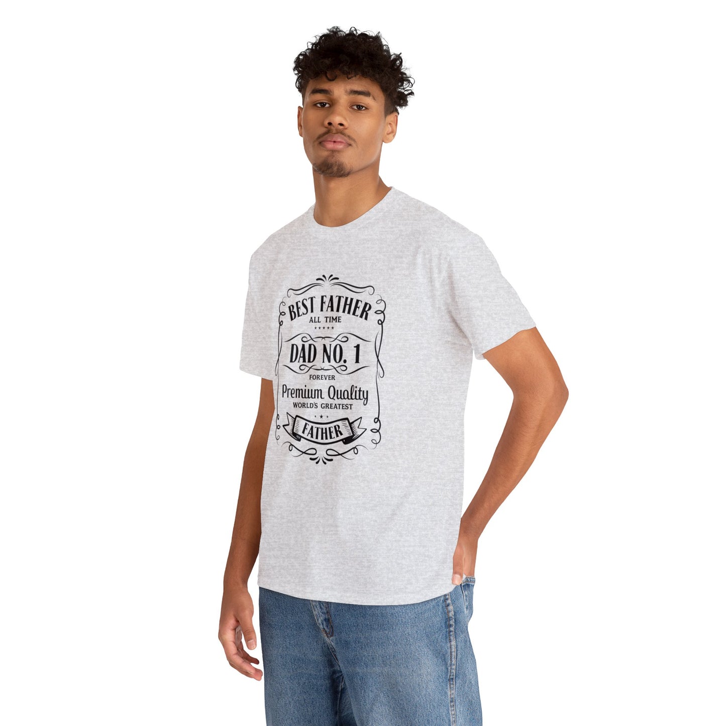 Best Father NO.1 whiskey label design Unisex Heavy Cotton Tee
