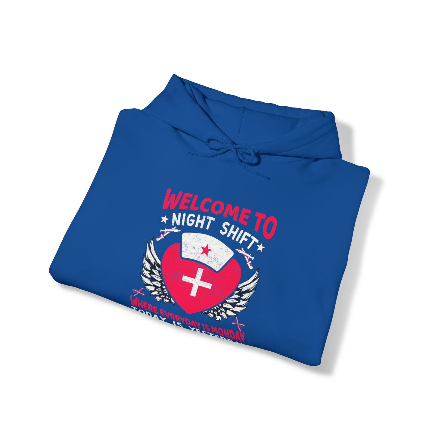 Welcome to the Nightshift Nurse Unisex Heavy Blend™ Hooded Sweatshirt