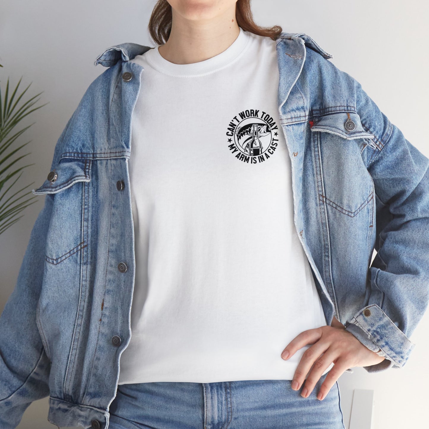Cant Work Today My Arm Is In A Cast Unisex Heavy Cotton Tee