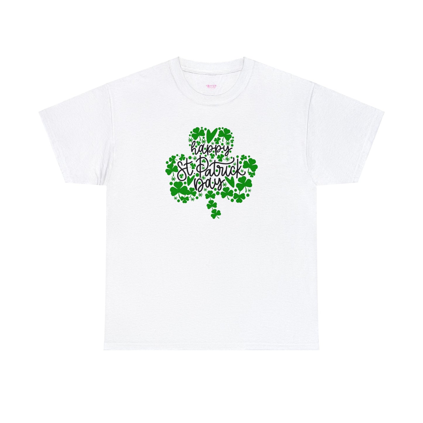 Happy St Patricks Day Clover Unisex Heavy Cotton Tee