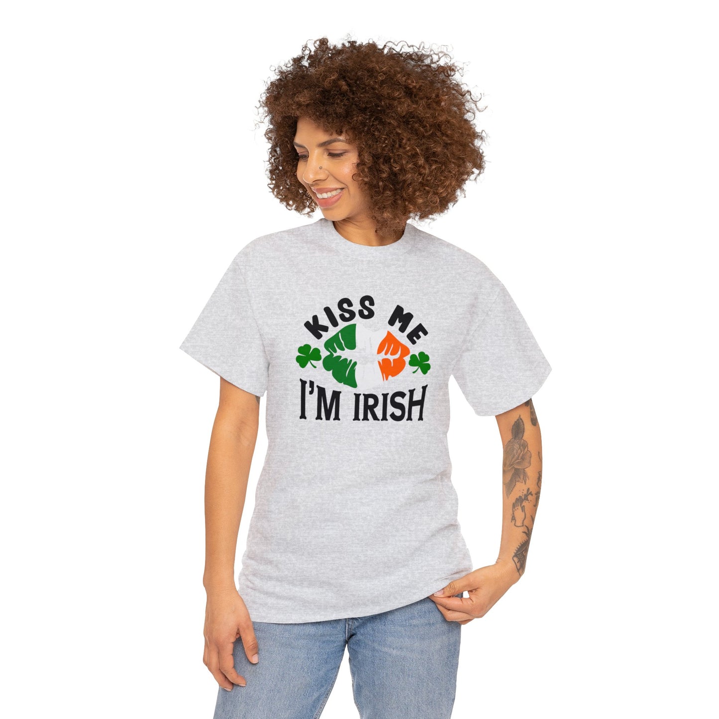 Kiss Me Im Irish St Patricks Day Unisex Heavy Cotton Tee