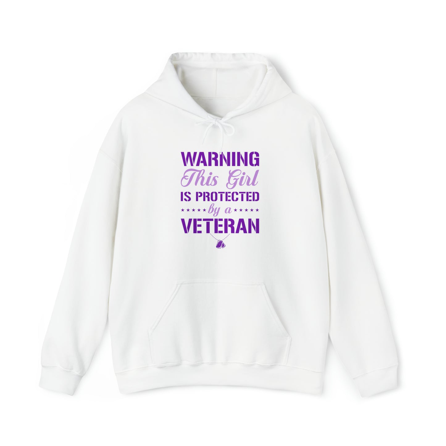 Warning This Girl is Protected by a Veteran Unisex Heavy Blend™ Hooded Sweatshirt
