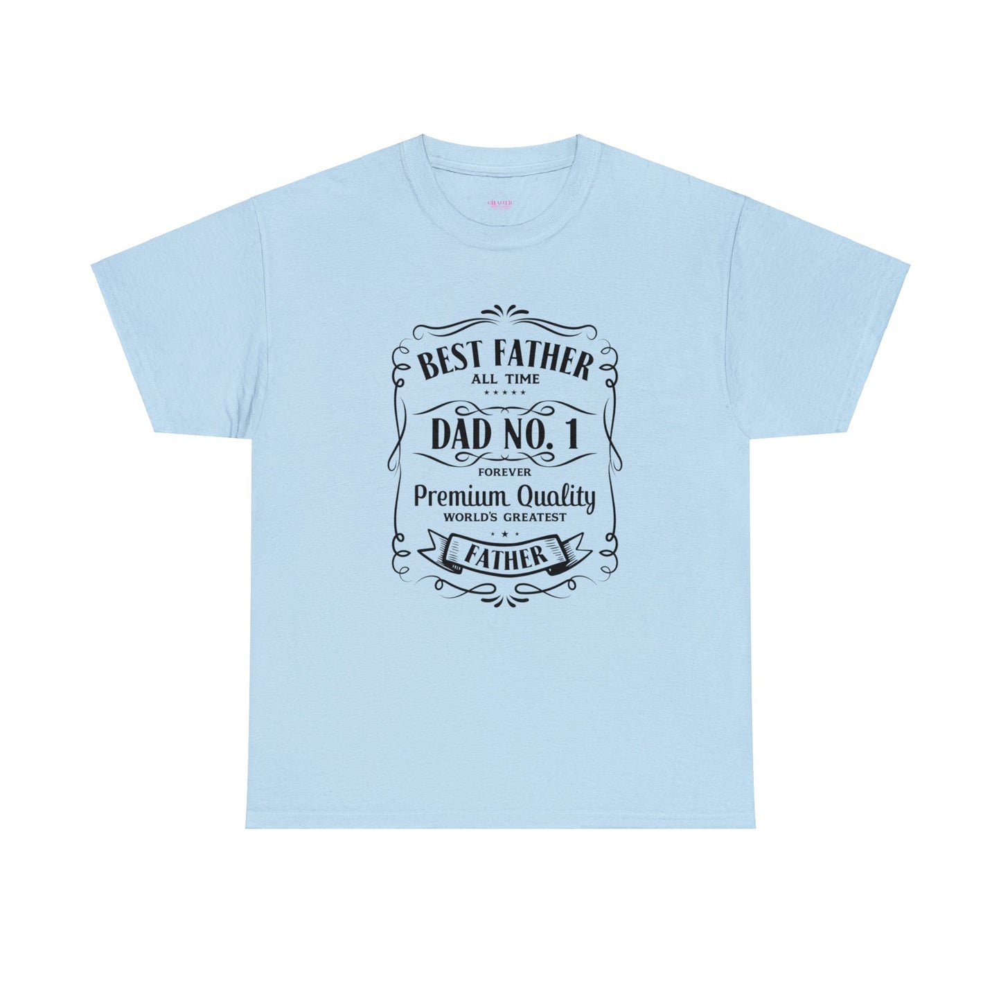 Best Father NO.1 whiskey label design Unisex Heavy Cotton Tee