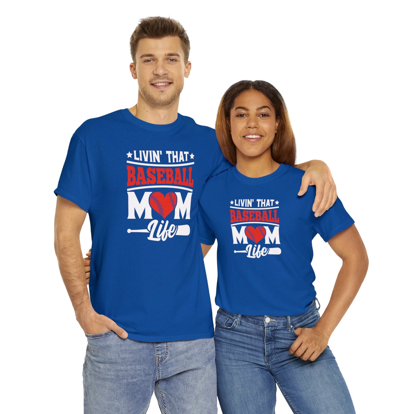 Livin That Baseball MOM Life shirt Unisex Heavy Cotton Tee
