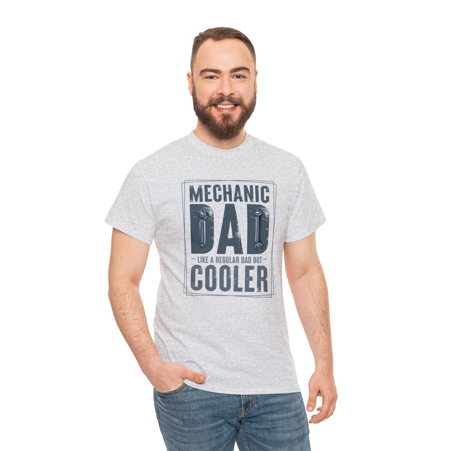 Mechanic Dad Like a Regular Dad But Cooler Unisex Heavy Cotton Tee