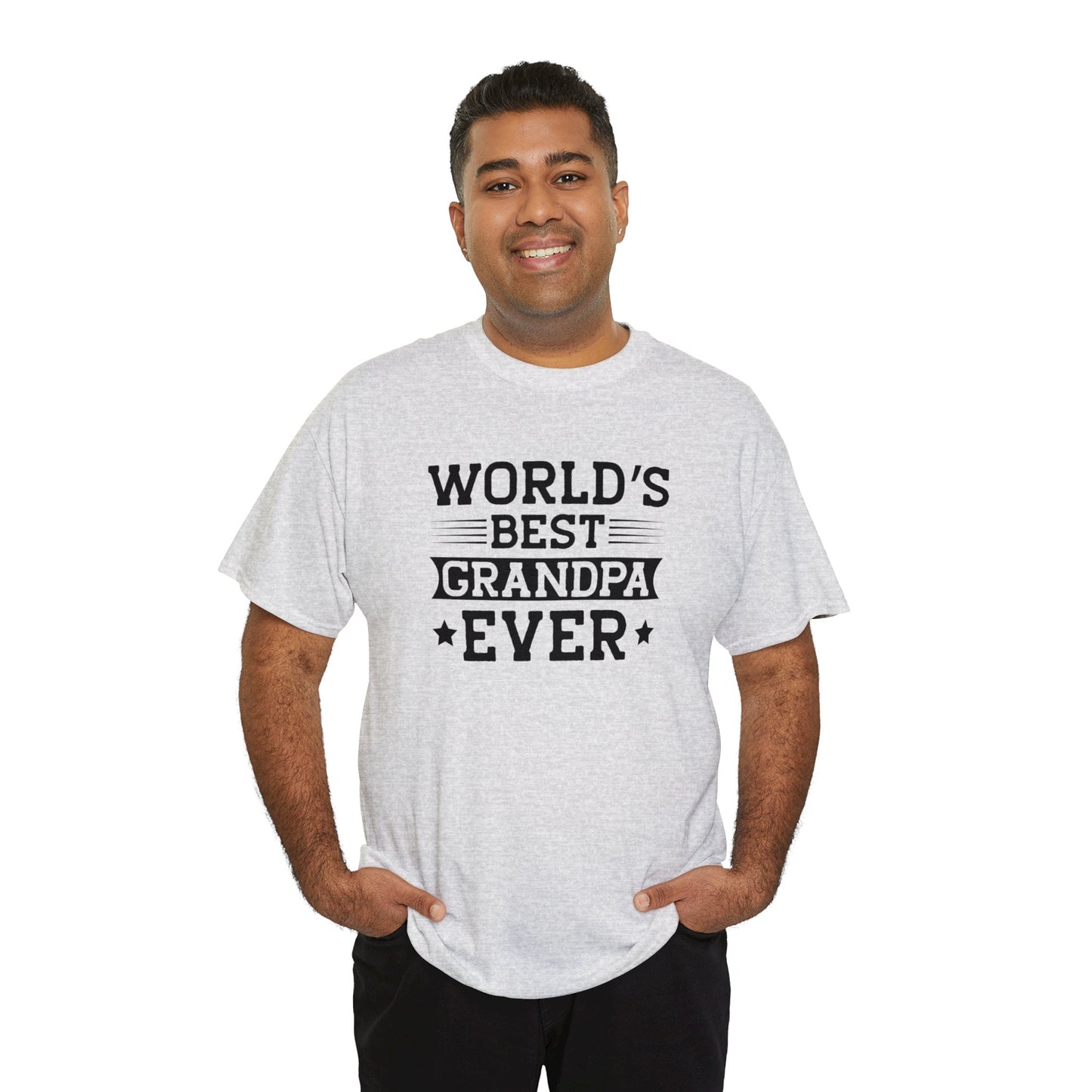 World's Best Grandpa Ever Unisex Heavy Cotton Tee